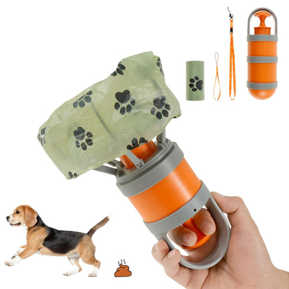 Portable Dog Pooper Scooper with Built-In Poop Bag Orange Pooper Scooper Dog Poop Scooper Octopus Shape Design Pet Owner Portable Waste Picker PetLiveliest