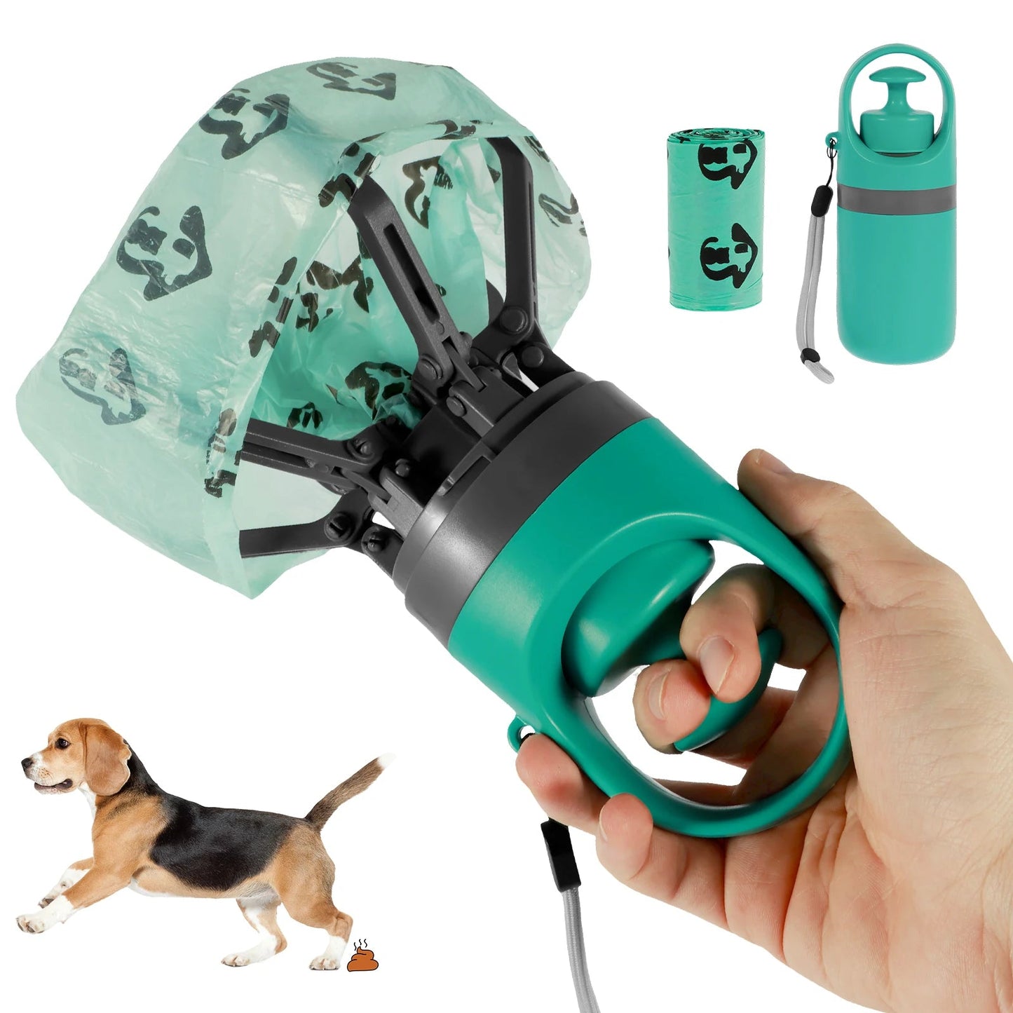 Portable Dog Pooper Scooper with Built-In Poop Bag Green Pooper Scooper Dog Poop Scooper Octopus Shape Design Pet Owner Portable Waste Picker PetLiveliest