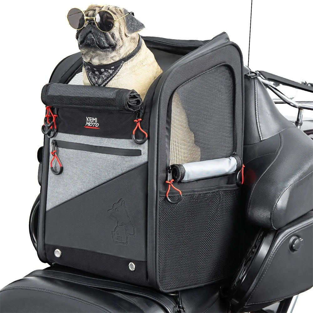 Portable Motorcycle Dog/Cat Carrier Bag 44L - PetLiveliest - PetLiveliest - Black - Breathable - Oxfords Cloth