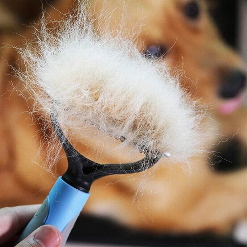 Professional Pet Grooming Brush - Deshedding Tool for Dogs and Cats Hair Removal & Lint Rollers Blue Deshedding Tool Dual-Sided Pet Brush Undercoat Rake PetLiveliest