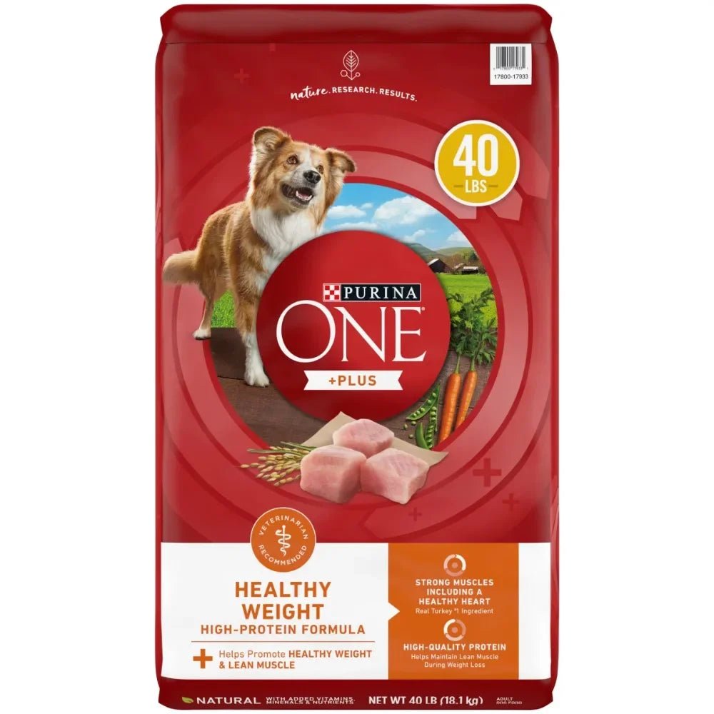 Purina ONE +Plus Adult High-Protein Healthy Weight Formula Turkey Formula Dry Dog Food, 40-lb bag Dry Food Dry Formula Free Shipping High Protein Turkey Ingredient Weight Management Purina