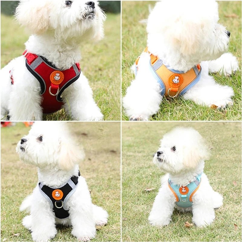 Reflective Breathable Dog Harness Set Harness & Leash Set Adjustable Breathable Leash Pet Safety Reflective PetLiveliest