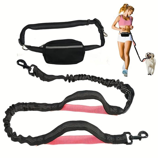 Reflective Dog Collar & Leash Set - Hands-Free Running & Walking Collar & Leash Set 反光 宠物 牵引绳 狗项圈 跑步 PetLiveliest