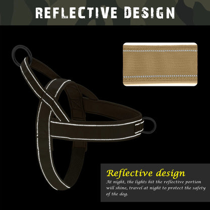 Reflective Dog Harness with Handle - No Pull Training Harness 反光 可调节 尼龙 耐用 透气 PetLiveliest