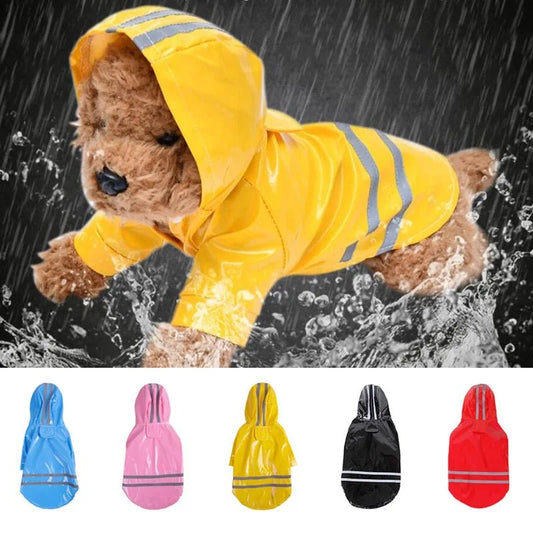 Reflective Strip Hooded Dog Raincoat Coats & Jackets Dog Clothes Hooded Raincoats Outdoor Reflective Strip Waterproof Jackets PetLiveliest