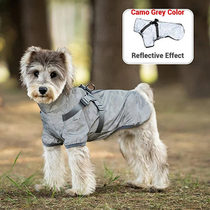 Reflective Waterproof Dog Rain Jacket with Harness for Jungle Camping - PetLiveliest - PetLiveliest - 