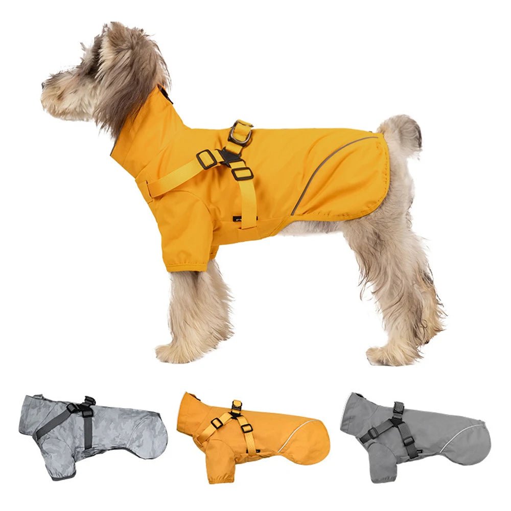 Reflective Waterproof Dog Rain Jacket with Harness for Jungle Camping - PetLiveliest - PetLiveliest - 