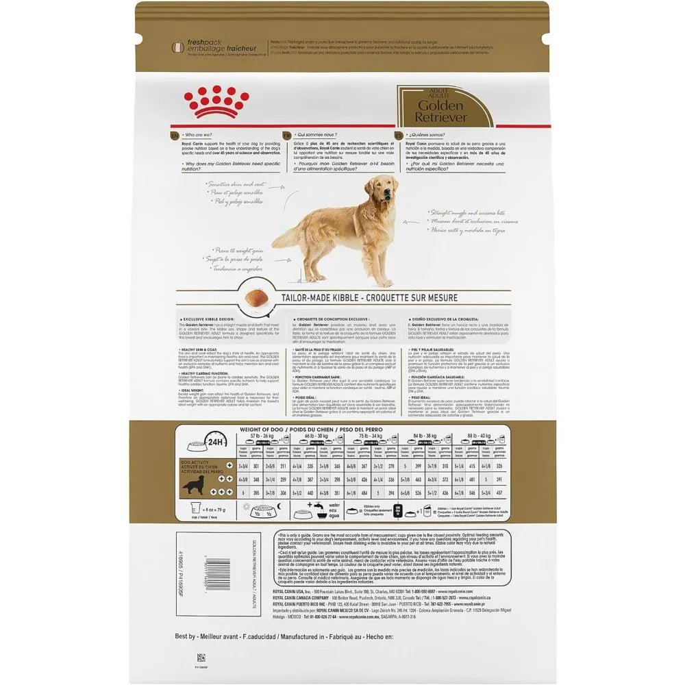 Royal Canin Breed Health Nutrition Golden Retriever Adult Dry Dog Food, 30-lb bag Dry Food 心脏护理 成年犬干粮 皮肤健康 金毛寻回犬 鸡肉味 Royal Canin