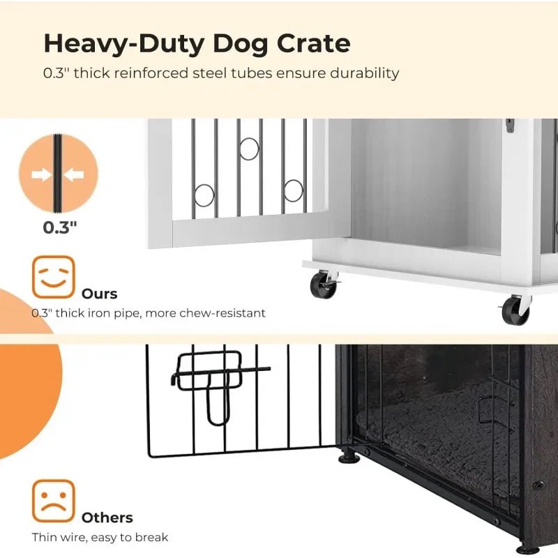 Rustic Wood Dog Crate Furniture - PetLiveliest - PetLiveliest - Divider - Indoor - Medium Dog