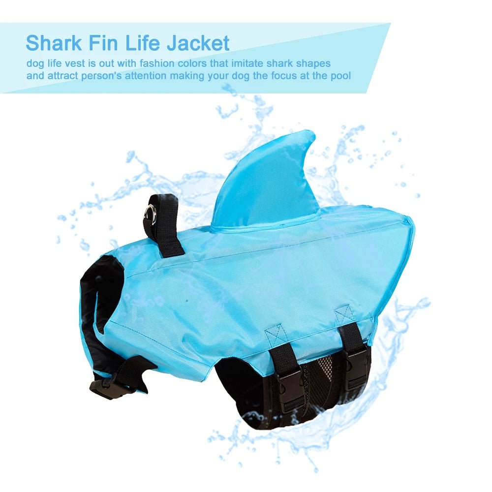 Shark Dog Life Jacket - Keep Furry Friends Safe - PetLiveliest - PetLiveliest - 可调节 - 多尺寸 - 安全设计