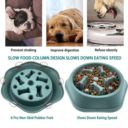 Slow Feeder Dog Bowl - Anti-Choking Puzzle Bowl Bowls Anti-Choking Easy to Clean Interactive Slow Feeder Small Medium Dogs PetLiveliest