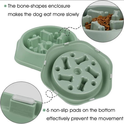 Slow Feeder Dog Bowl - Anti-Choking Puzzle Bowl Bowls Anti-Choking Easy to Clean Interactive Slow Feeder Small Medium Dogs PetLiveliest