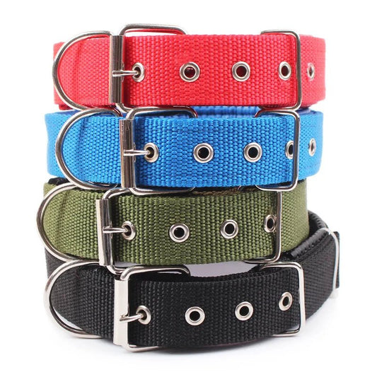 Solid Dog Collars Nylon Dog Collar For Small Medium Large Dogs Teddy Keji Pitbull Bulldog Beagle - PetLiveliest - S - Blue - PetLiveliest