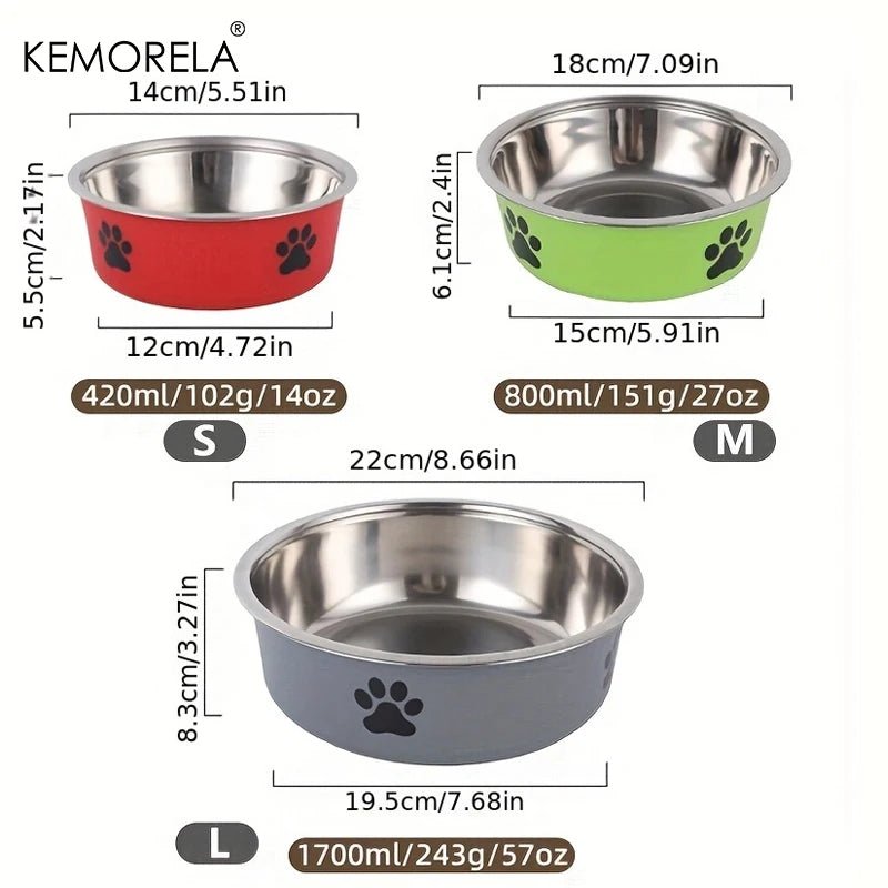 Stainless Steel Non-Slip Pet Bowl Bowls 不锈钢 中小型犬 中小型猫 防滑 饮水饲料 PetLiveliest