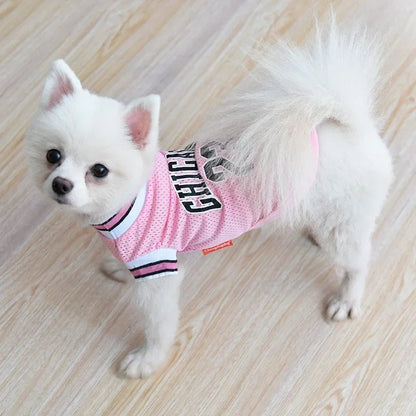 Summer Dog Clothes Mesh Breathable Sport Jersey Basketball Puppy T-Shirt - PetLiveliest - PetLiveliest - 夏季 - 宠物 - 网眼