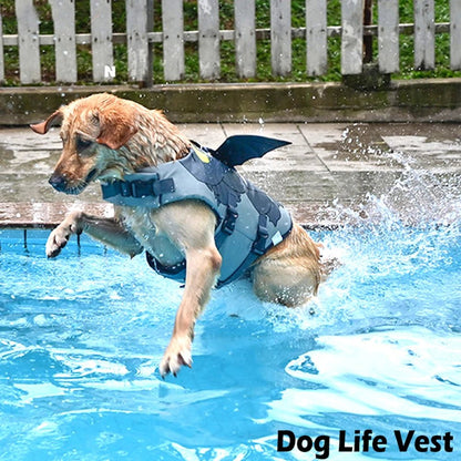 Summer Shark Dog Life Vest - PetLiveliest - PetLiveliest - 互动玩具 - 宠物游泳服 - 狗救生衣