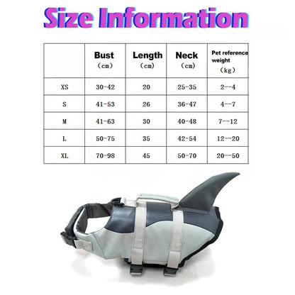 Summer Shark Dog Life Vest - PetLiveliest - PetLiveliest - 互动玩具 - 宠物游泳服 - 狗救生衣