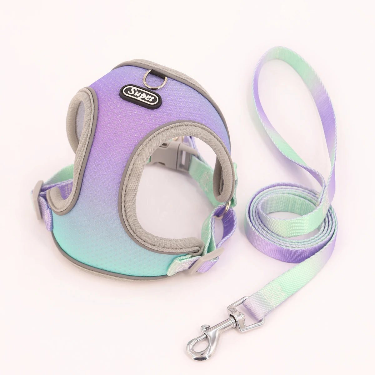 Supet Pet Step-in Harness - Reflective & Adjustable purple green Harness & Leash Set adjustable breathable easy to use pet vest reflective PetLiveliest