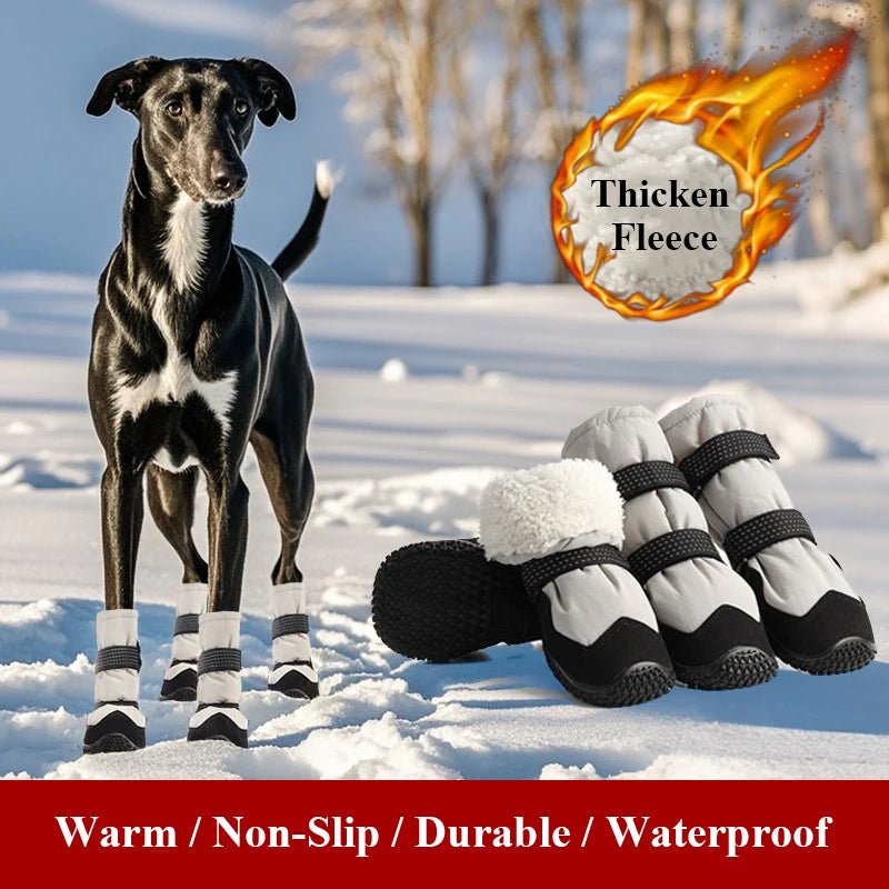 Thicken Fleece Lining Non - Slip Waterproof Ripstop Snow Booties - PetLiveliest - PetLiveliest - 