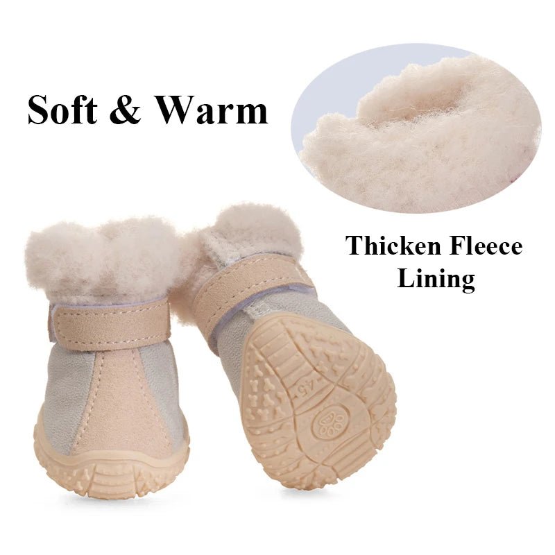 Thicken Fleece Water Repellent Suede Dog Shoes - PetLiveliest - PetLiveliest