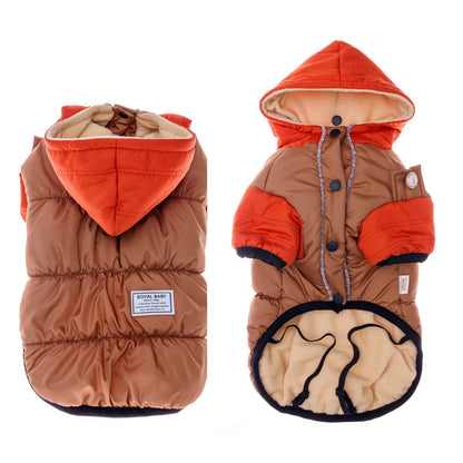 Thicken Warm Polar Fleece Lining Dog Hooded Coat - PetLiveliest - PetLiveliest - 