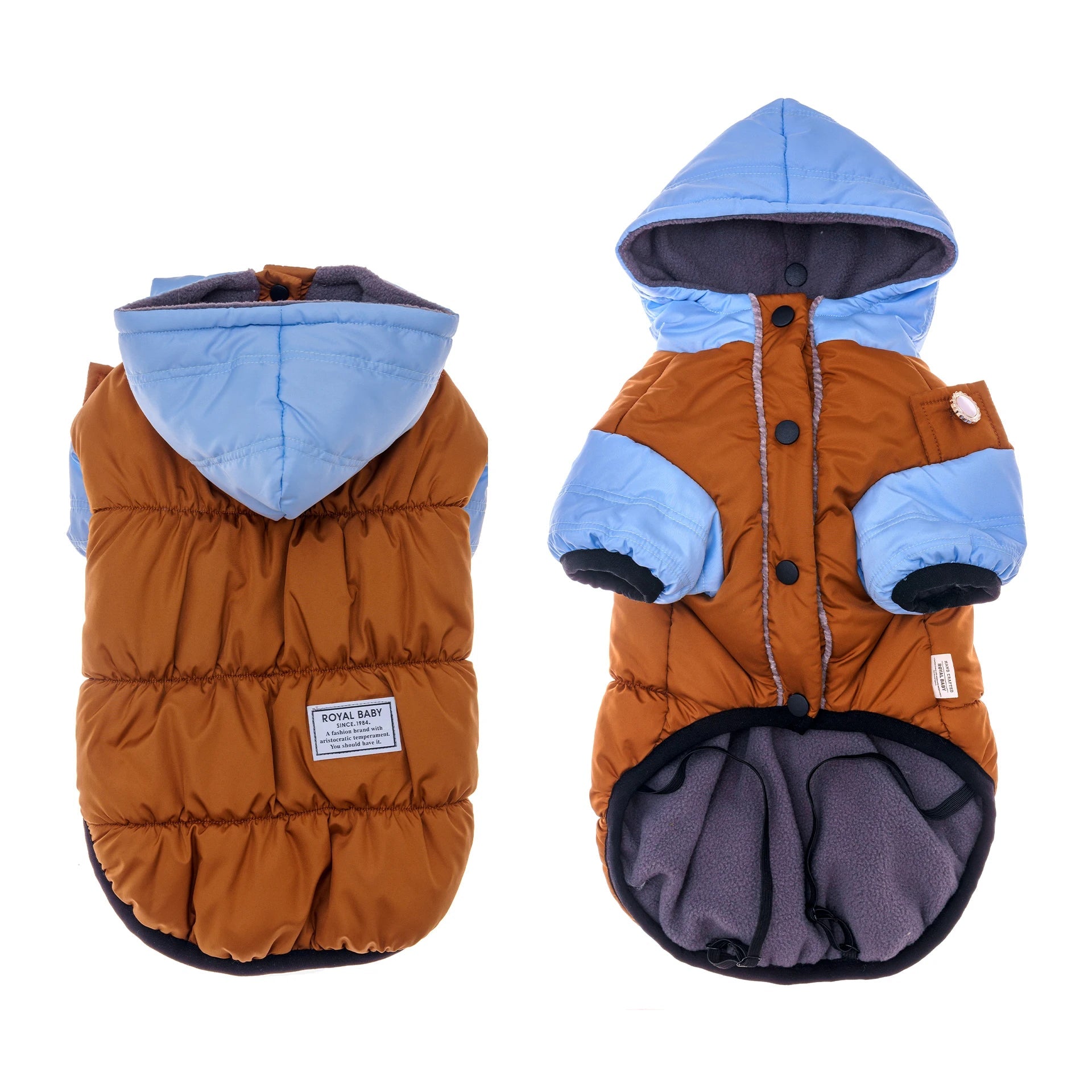 Thicken Warm Polar Fleece Lining Dog Hooded Coat - PetLiveliest - PetLiveliest - 