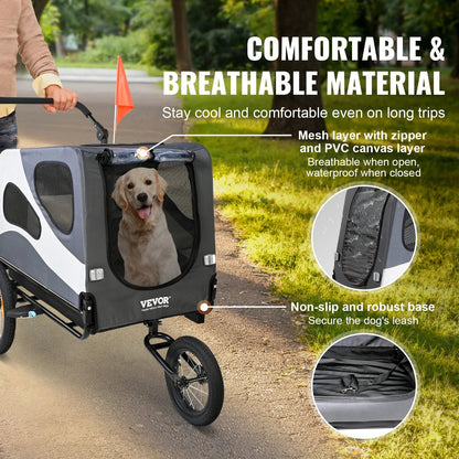 VEVOR Dog Bike Trailer &amp; Pet Stroller 2 - in - 1 - PetLiveliest - PetLiveliest - 宠物拖车 - 宠物运输 - 折叠式