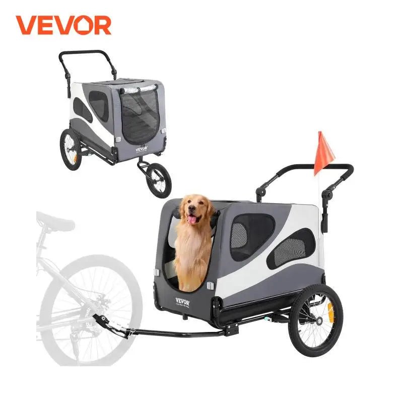 VEVOR Dog Bike Trailer &amp; Pet Stroller 2 - in - 1 - PetLiveliest - PetLiveliest - 宠物拖车 - 宠物运输 - 折叠式