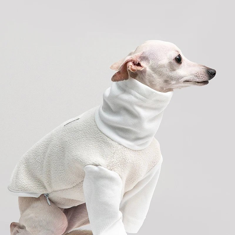 Warm Berber Fleece Jacket with High Neck - Perfect for Greyhound &amp; Whippet - PetLiveliest - PetLiveliest - Breathable - Portable - Waterproof