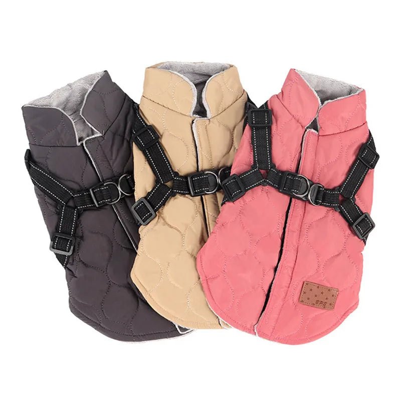 Warm Padded Dog Jacket with Harness - PetLiveliest - PetLiveliest - 