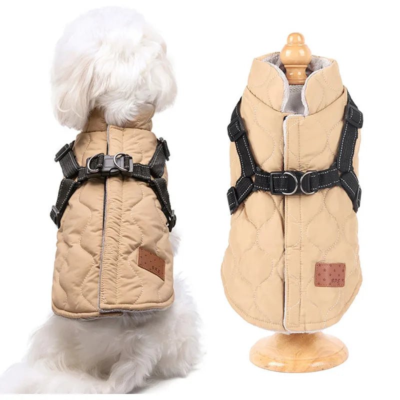 Warm Padded Dog Jacket with Harness - PetLiveliest - PetLiveliest - 