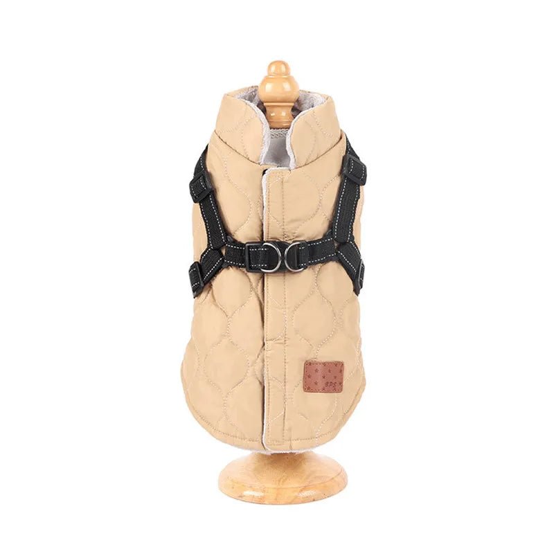 Warm Padded Dog Jacket with Harness - PetLiveliest - PetLiveliest