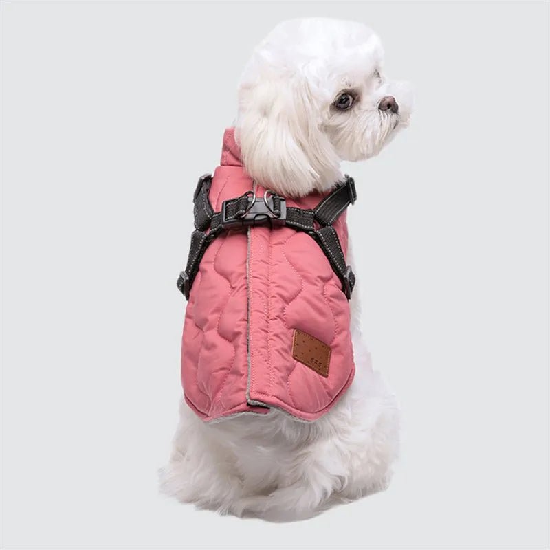 Warm Padded Dog Jacket with Harness - PetLiveliest - PetLiveliest