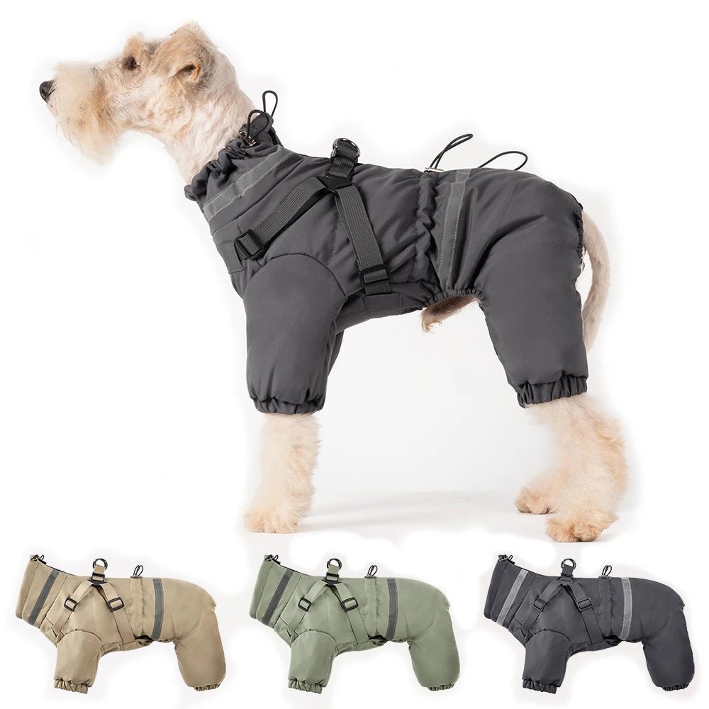 Water Repellent Thicken Padded Coat with Harness - PetLiveliest - PetLiveliest - 