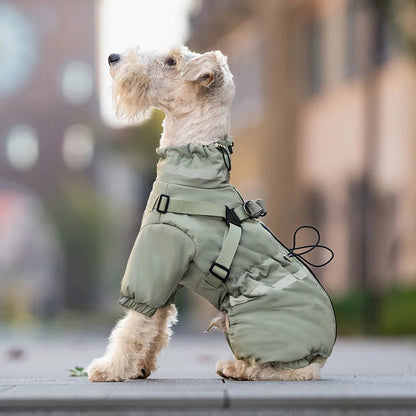 Water Repellent Thicken Padded Coat with Harness - PetLiveliest - PetLiveliest - 