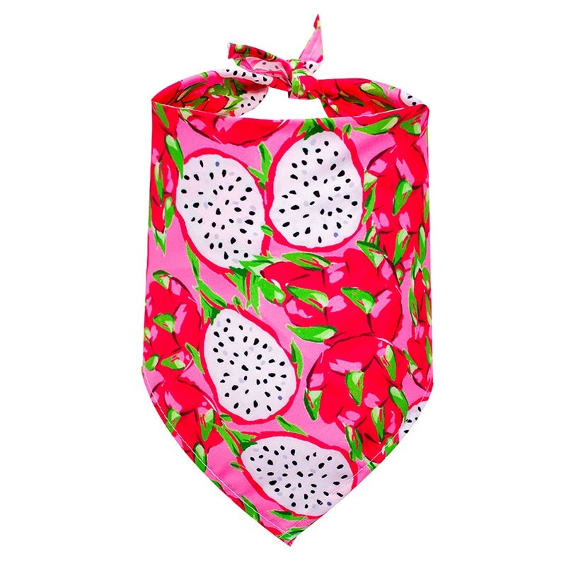 Watermelon &amp; Dragon fruit Cotton Summer Dog Bandana - PetLiveliest - PetLiveliest - 夏季款 - 宠物配饰 - 小狗