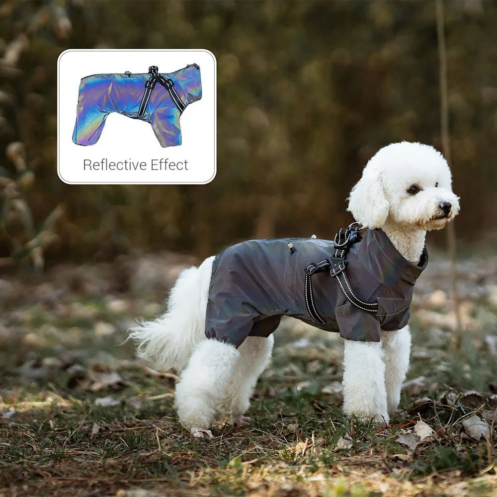 Waterproof Adjustable Reflective Raincoat with Harness - PetLiveliest - PetLiveliest - 