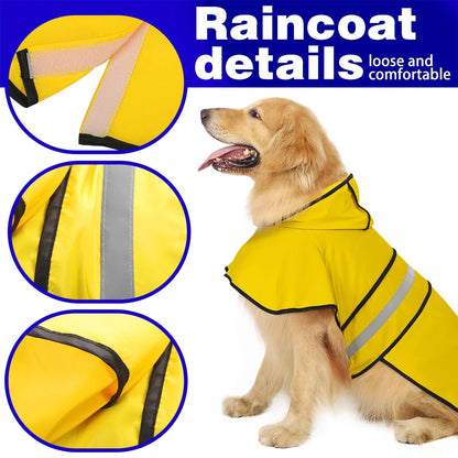 Waterproof Hooded Dog Raincoat - Reflective &amp; Adjustable for All Sizes - PetLiveliest - PetLiveliest - 