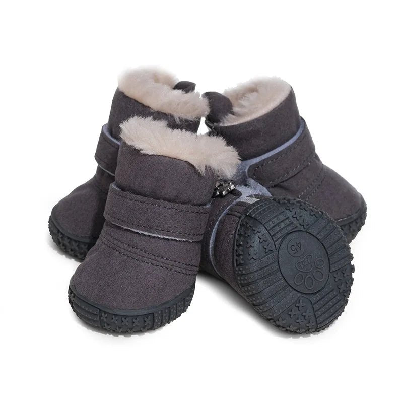 Waterproof Sude Sherpa Thicken Warm Dog Boots - PetLiveliest - PetLiveliest - 