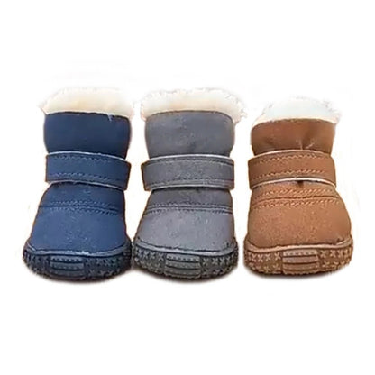 Waterproof Sude Sherpa Thicken Warm Dog Boots - PetLiveliest - PetLiveliest - 