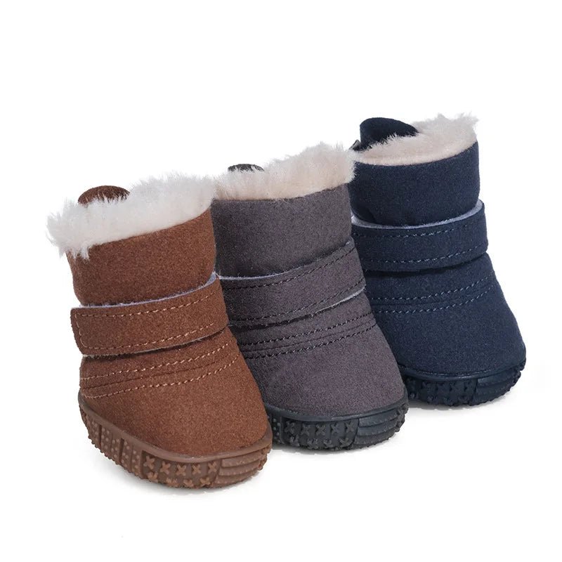 Waterproof Sude Sherpa Thicken Warm Dog Boots - PetLiveliest - PetLiveliest - 