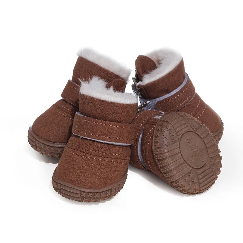 Waterproof Sude Sherpa Thicken Warm Dog Boots - PetLiveliest - PetLiveliest - 