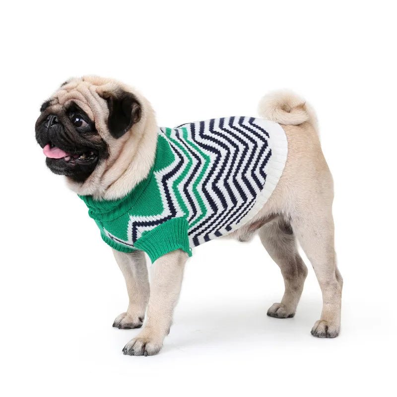 Wave Pattern Turtleneck Sweater - PetLiveliest - PetLiveliest - 