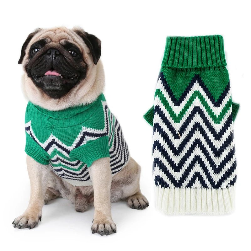 Wave Pattern Turtleneck Sweater - PetLiveliest - PetLiveliest - 