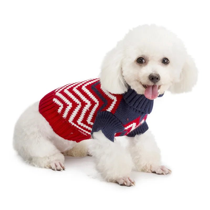 Wave Pattern Turtleneck Sweater - PetLiveliest - PetLiveliest - 