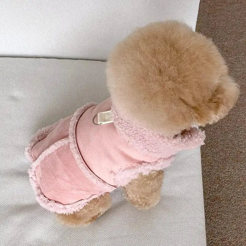 Winter Fleece Dog Vest for Small to Medium Dogs Pink Coats & Jackets Classic Fleece Small Solid Winter PetLiveliest