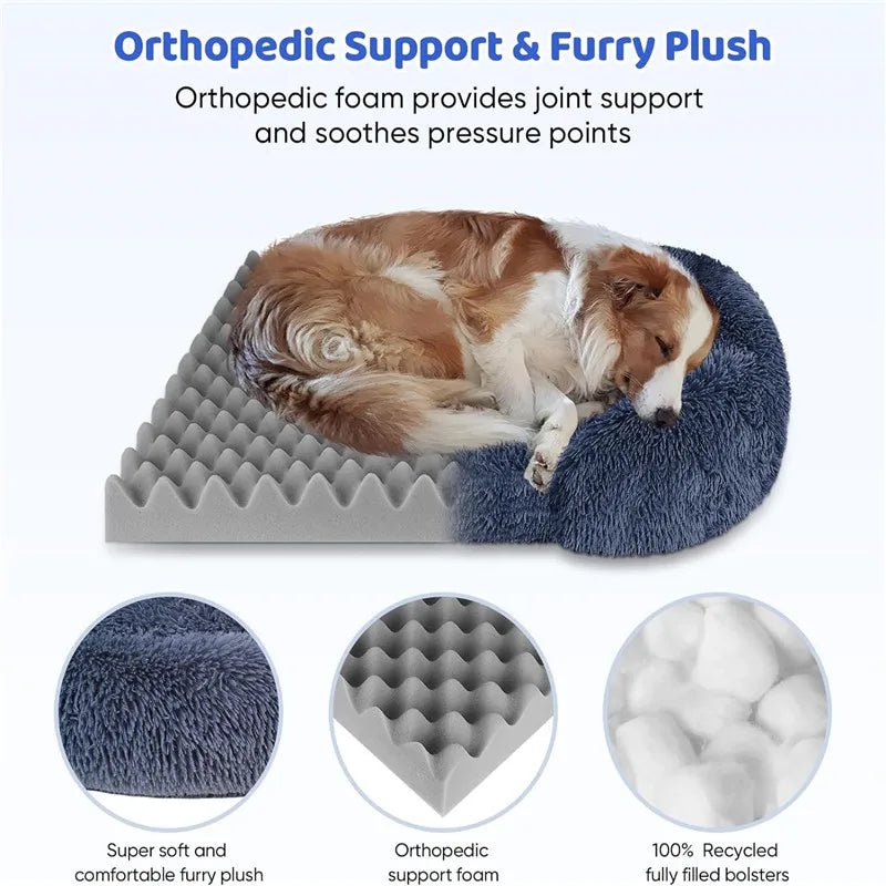 Winter Plush Dog Bed - Thick &amp; Cozy - PetLiveliest - PetLiveliest - 冬季 - 可拆洗 - 大型