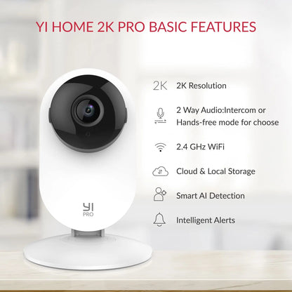 YI Pro Home 2K Wifi Surveillance Camera - PetLiveliest - PetLiveliest - 2K摄像头 - 云存储 - 人体检测